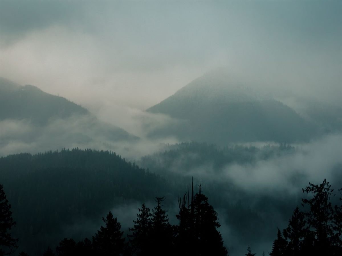 Misty clouds over the peak